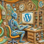 Roboter am Computer beschäftigt sich mit WordPress26
