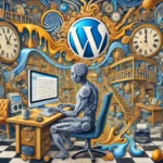 Roboter am Computer beschäftigt sich mit WordPress30